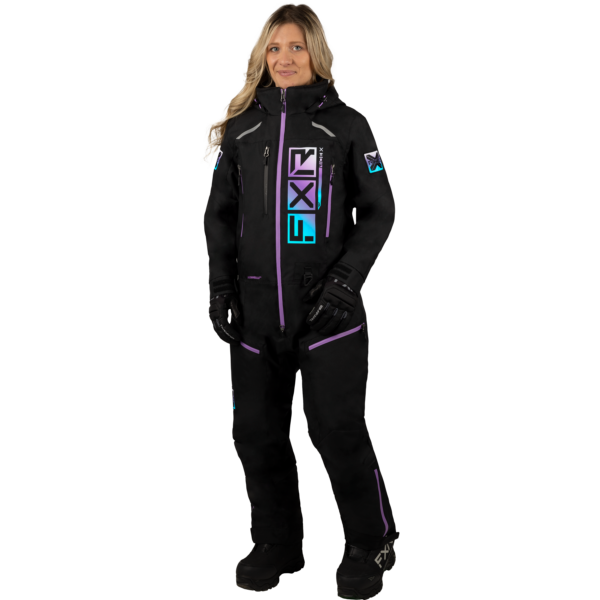 WOMEN'S RECRUIT F.A.S.T. INSULATED MONOSUIT BLK/SKY-LILAC-WHT FADE